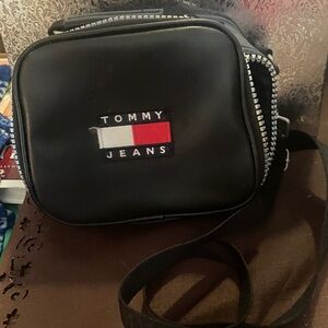 Tommy Hilfiger Black Belt Bag with Logo